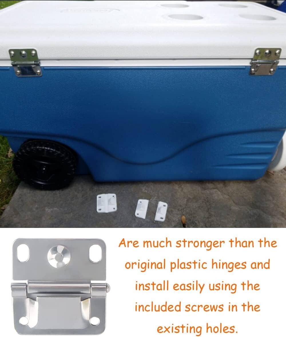 2PC/SET Replacement Coleman Cooler Hinges For Cooler Stainless Steel Hinge Parts