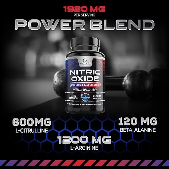 Nitric Oxide Booster Extra Strength 3000mg - L Arginine 3X Strength Nitric Oxide