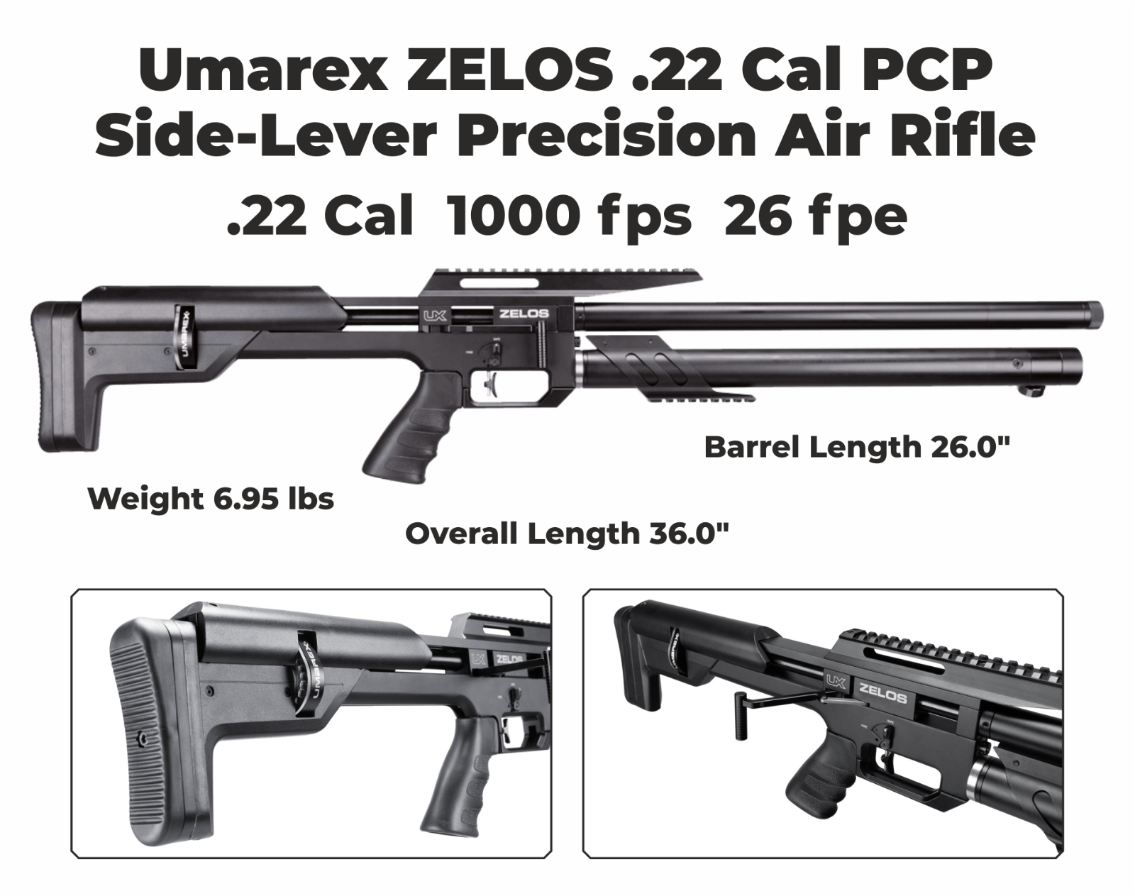 Umarex Zelos .22 Caliber PCP Side-Lever Precision Air Rifle 2251541