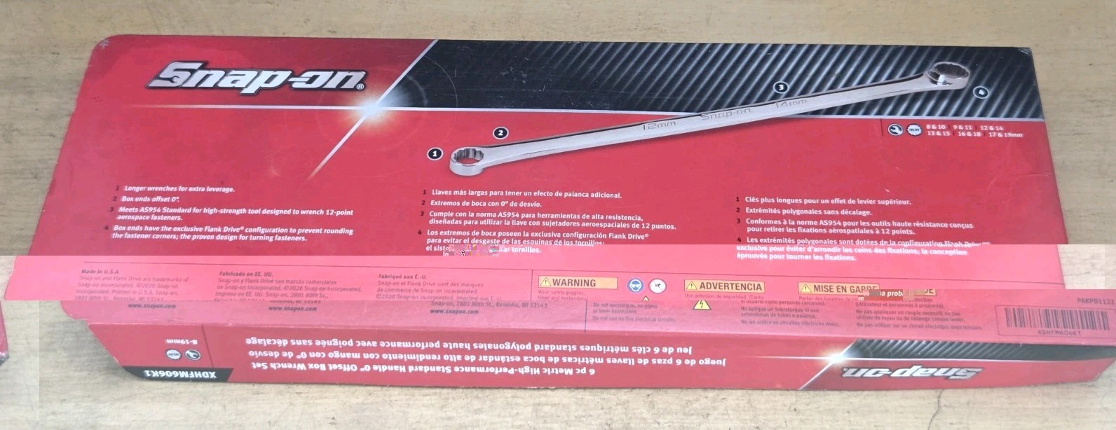 Snap On PAKTY528 - Tray For XDHFM606 6 Pc Metric High Performance Box Wrench Set