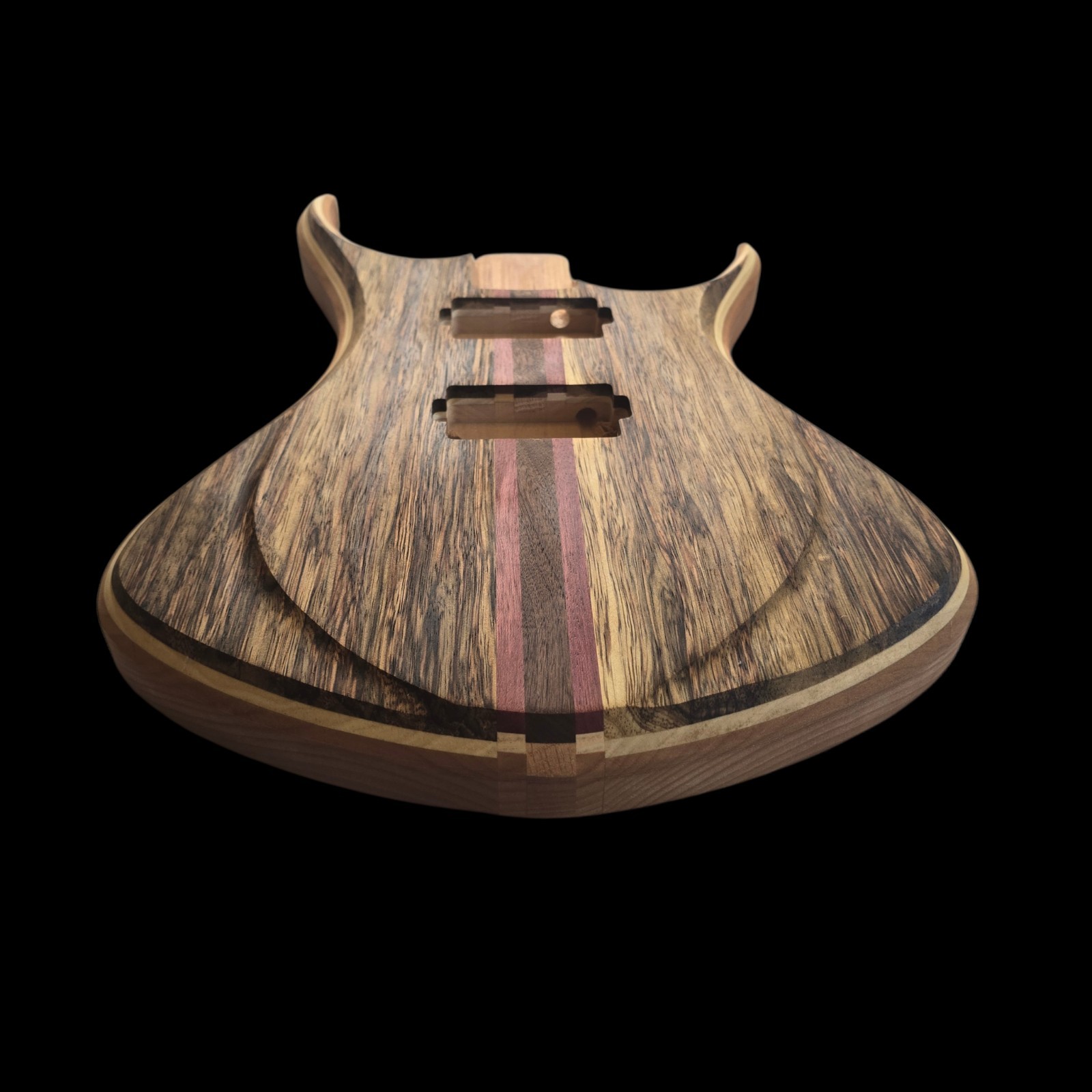 Alembic Style Custom Guitar Body 1 of a Kind Handmade Black Limba/Alder Luthier