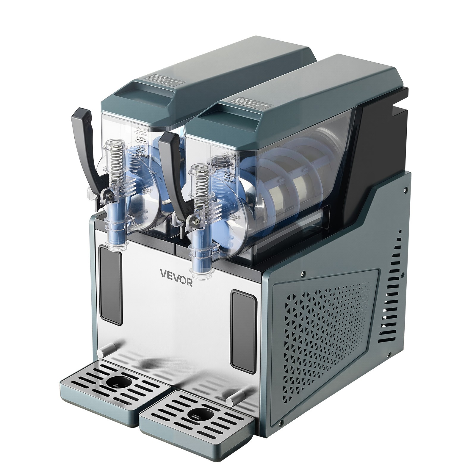 VEVOR Slushy Machine 4L/135oz No Ice Needed Frozen Drink Maker with Dual Tanks