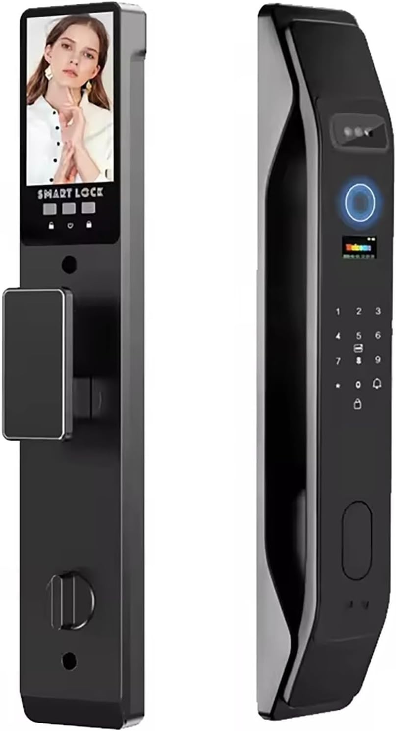 3D Face Recognition Fingerprint Password Smart Door Lock with Camera Security