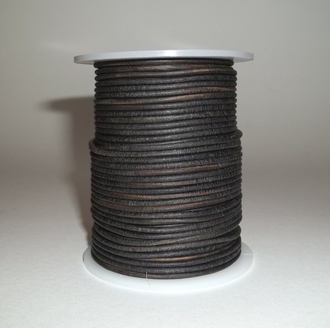Round Leather Cord Antique Distressed Various Colors Lengths Widths 1mm 2mm 3mm