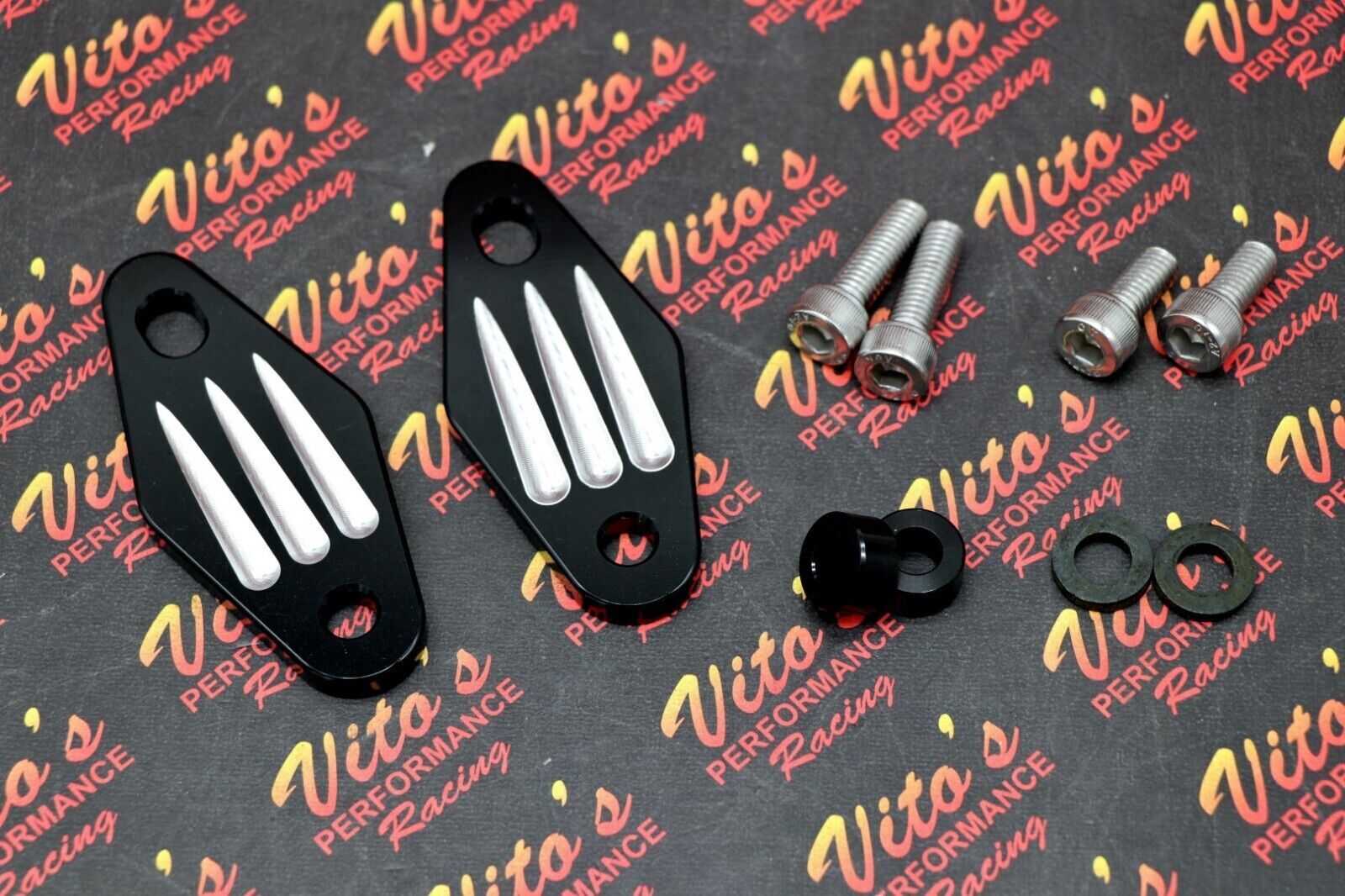 2 x new front exhaust pipe mounts hangers aluminum Yamaha Banshee BILLET BLACK