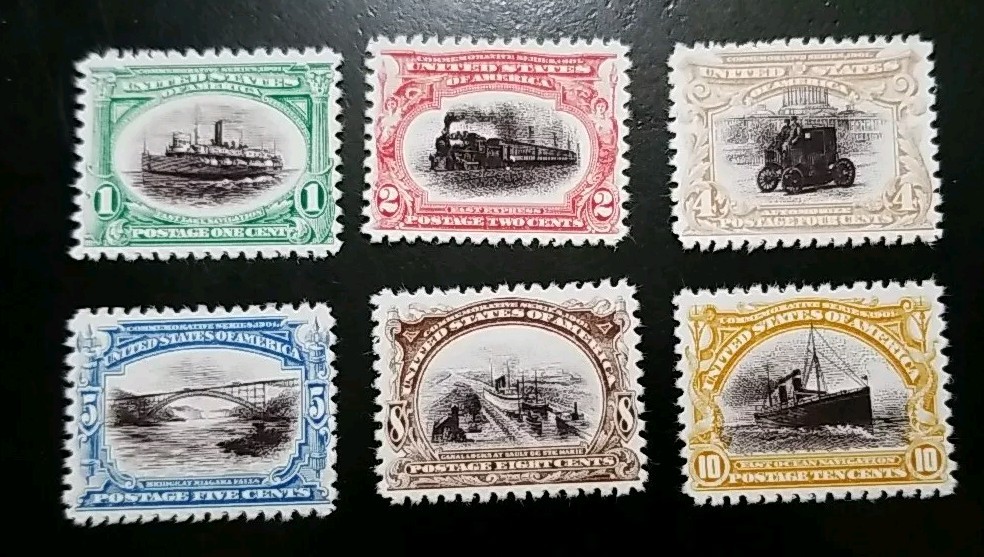 US Stamps SC# 294-299 1901 Pan-American Expo Replica Set