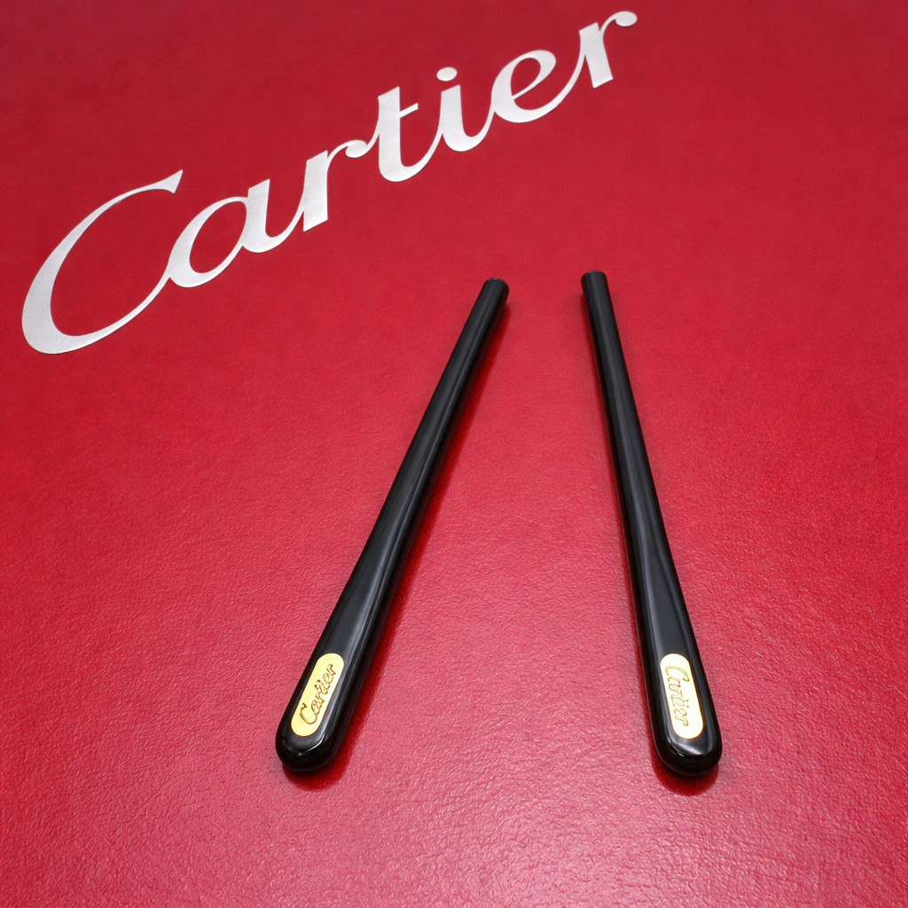 Authentic Cartier Silver Black Temple Tips Replacement Parts for Cartier Glasses