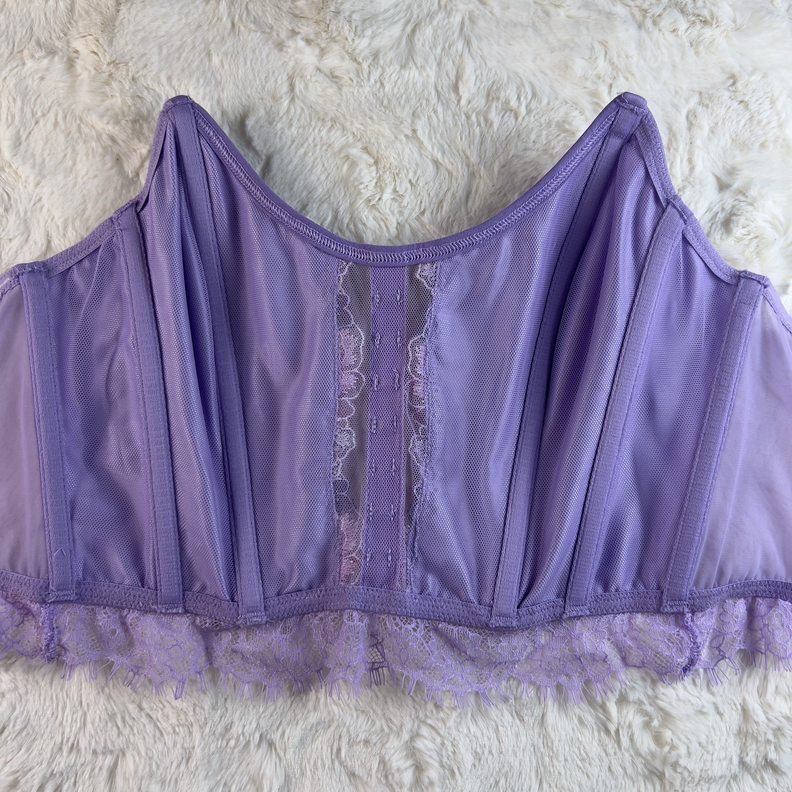 NWT Victoria’s Secret Dream Angels Floral Embroidered Strapless Corset Top M