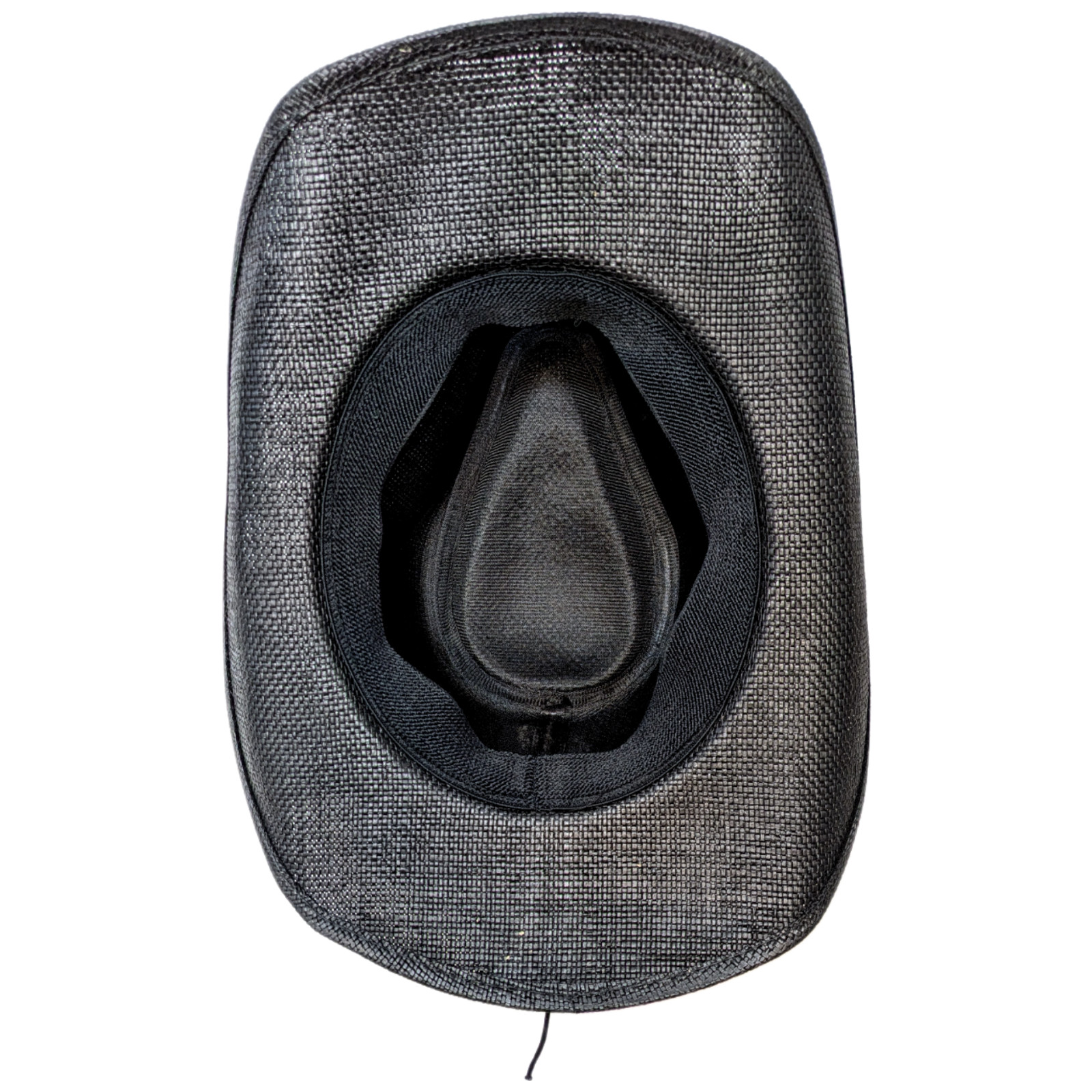 STRAW COWBOY HAT Black with Silver Star Black Band (Adult Size) Shipped in a Box
