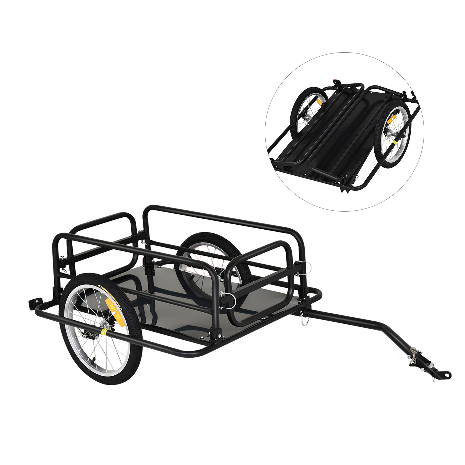 Foldable Steel Frame Bicycle Cargo Trailer Luggage Cart Carrier 88lb Hauler