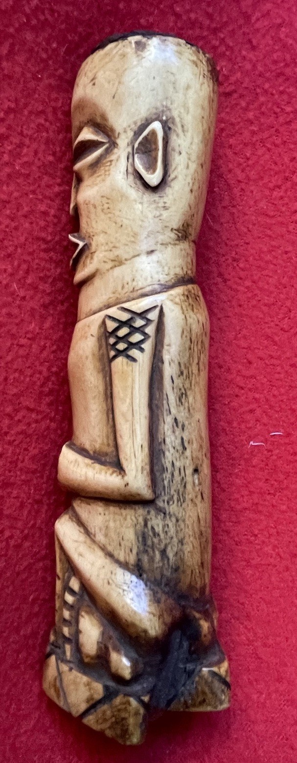 Warega Tribe Powerful Carved Leg Bone Elder Spirit Fetish ~ Congo ~ Africa