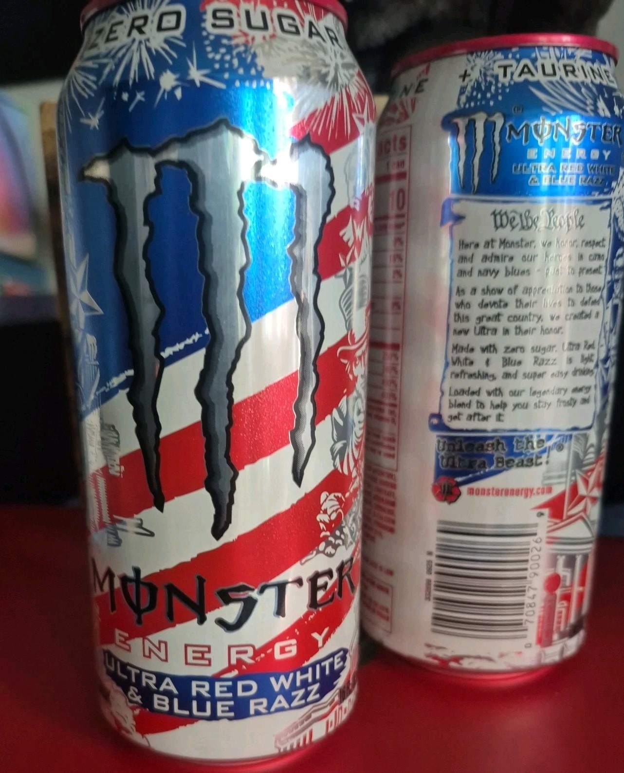 Monster Energy ultra red white and blue Razz Zero sugar 2 pk Casey's exclusive