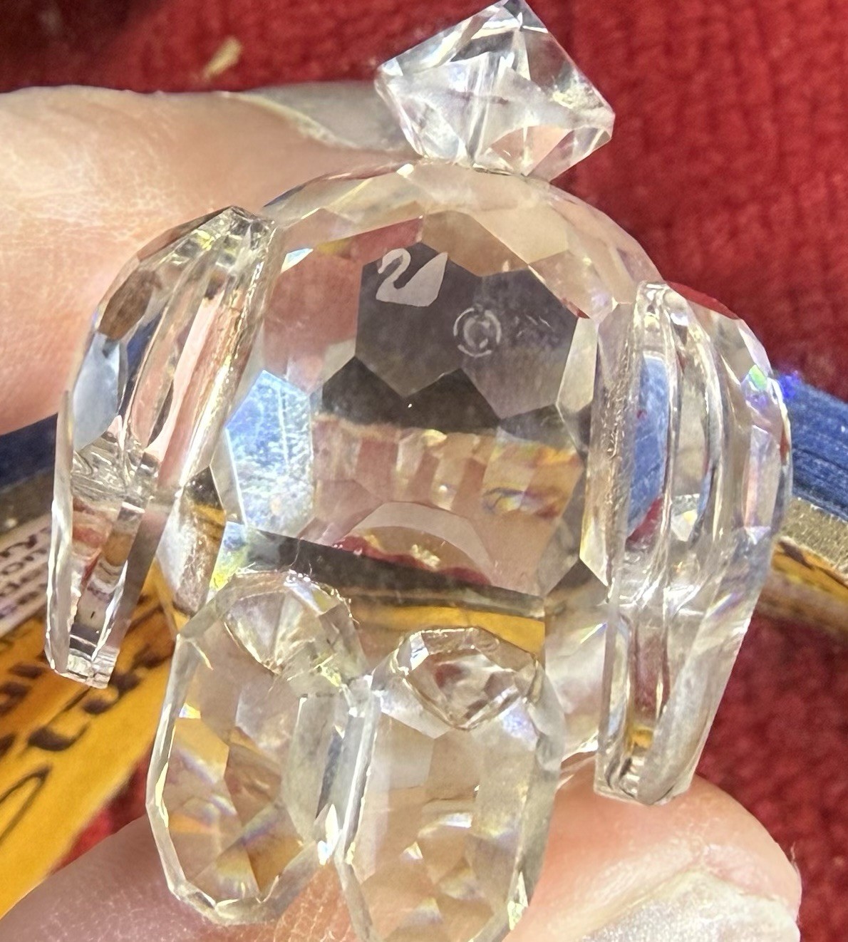 Swarovski Crystal Mother Rabbit Bunny Figurine w/ Black Eyes