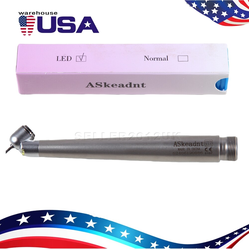NSK Style Dental LED 45° Degree Surgical High Speed Handpiece Push Button 2 Hole