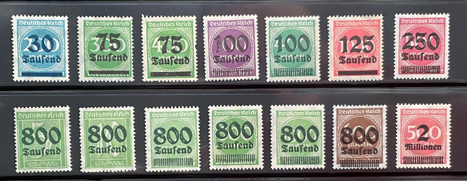 Interesting Group of 28 Germany’s Stamps, 1923, Mostly Mints, Unchecked, VF