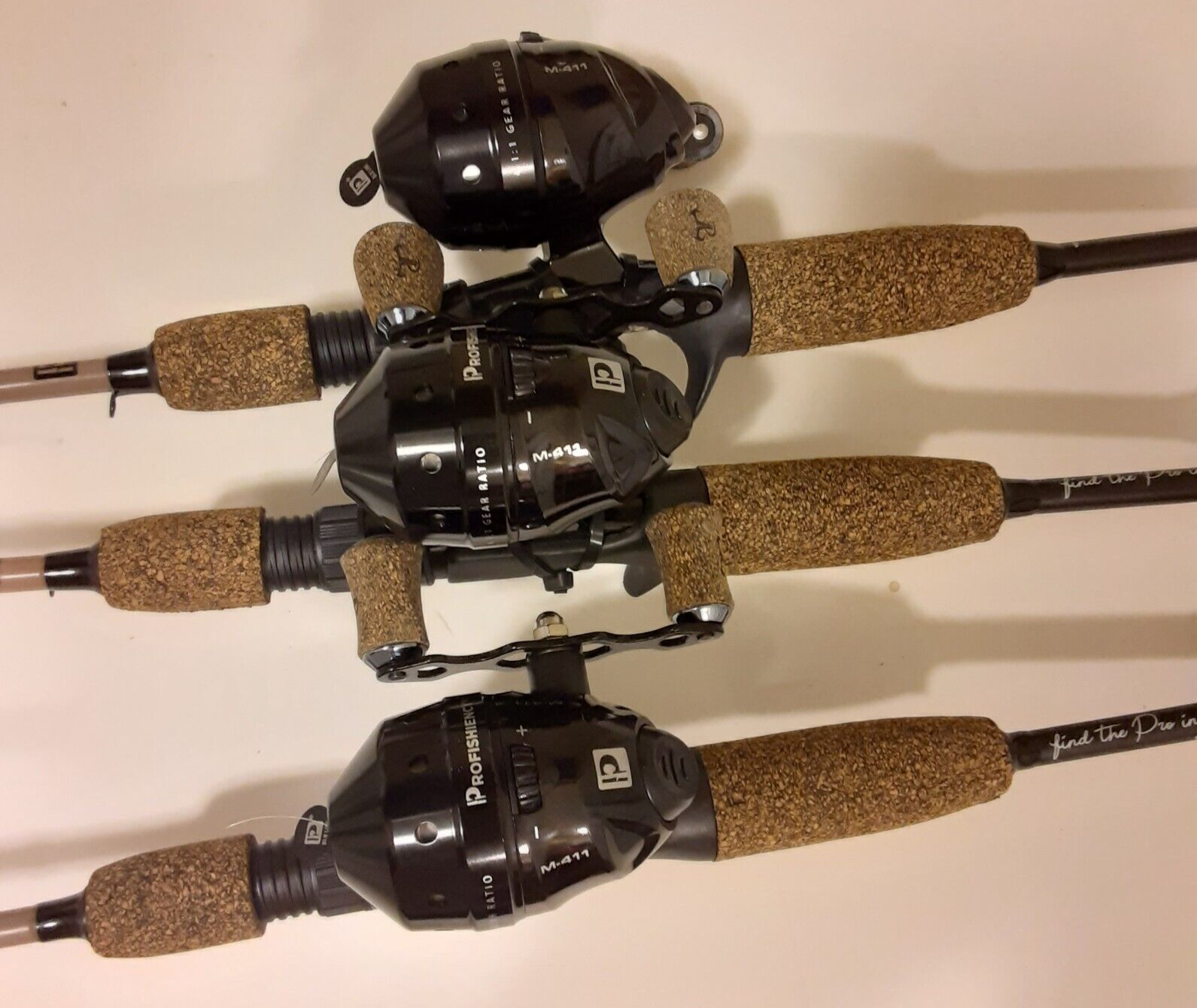 LOT OF 3 PROFISHIENCY CAMO SPINCAST MICRO REEL 6-FOOT / 2-PIECE ROD MED HEAVY