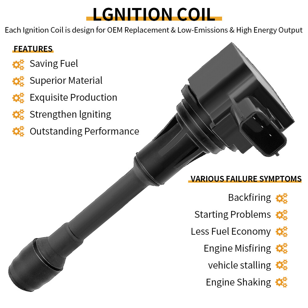 6 Spark plugs and Ignition coils packs fits Nissan Maxima Infiniti 3.5 V6 UF550