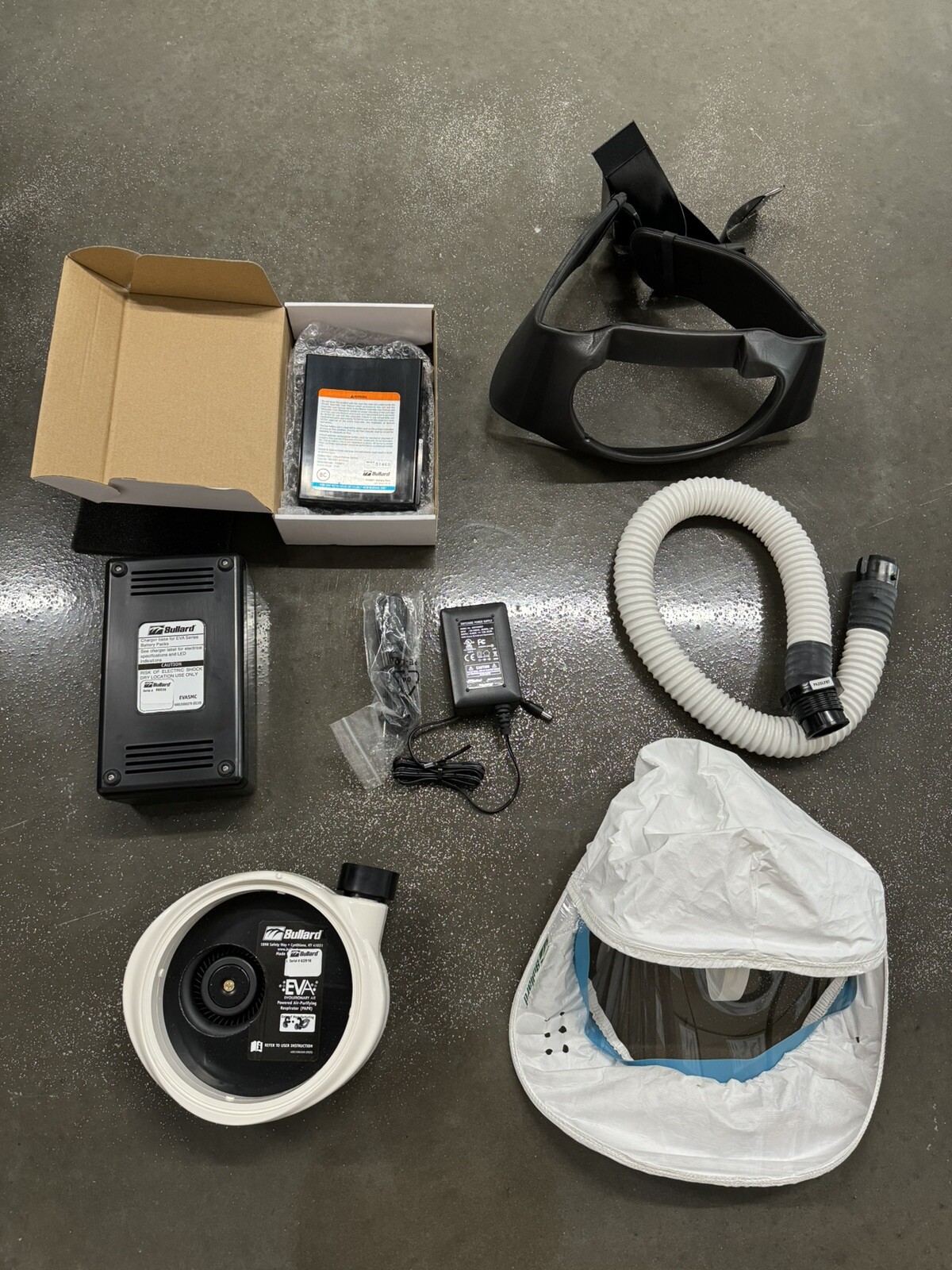 Bullard PAPR EVA20LFL with Powered Respirator And Blower Good Battery Charger