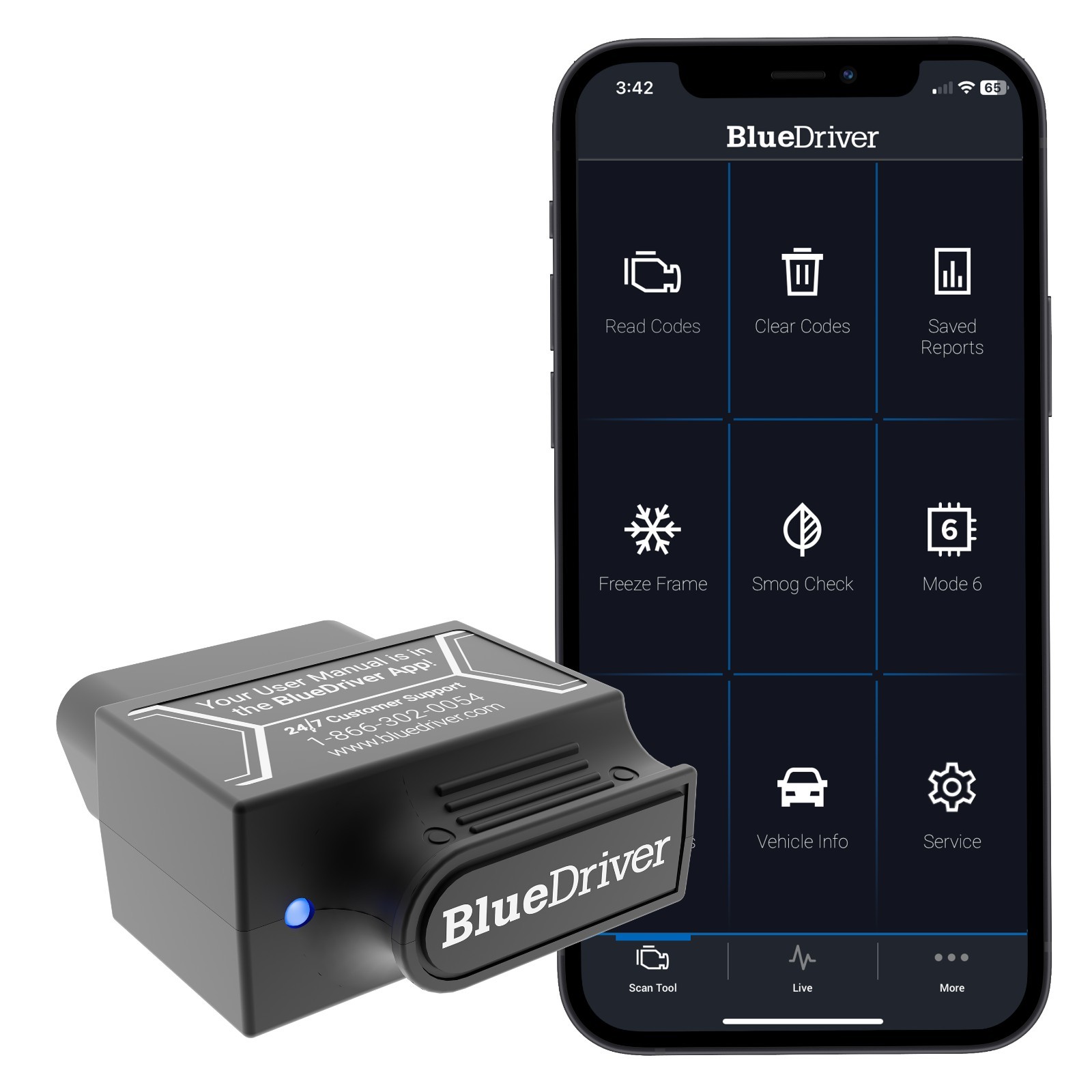 BlueDriver Bluetooth Pro OBDII Scan Tool for iPhone & Android - No Subscription
