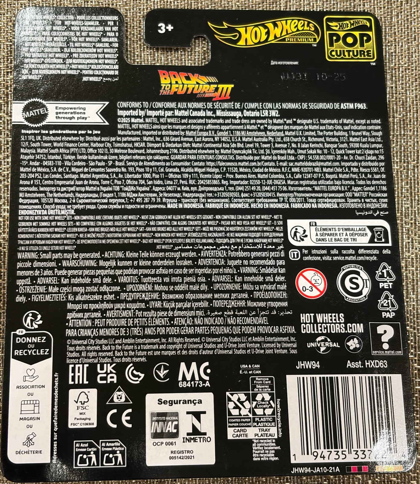 2025 Hot Wheels Pop Culture Back to the Future Part III Time Machine 1955