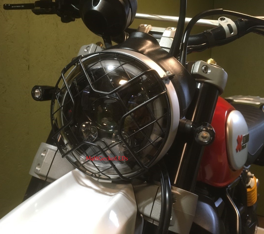 LED Headlight: 2015-2022 Ducati Scrambler . Much brighter than factory headlight