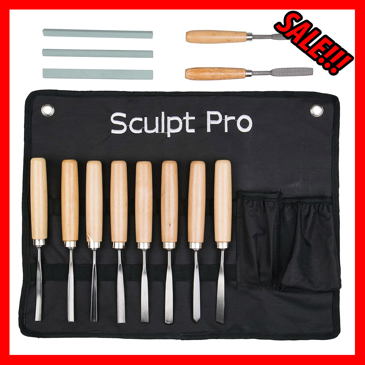 12-Piece Hand Chisel Wood Carving Set Professional Gouges