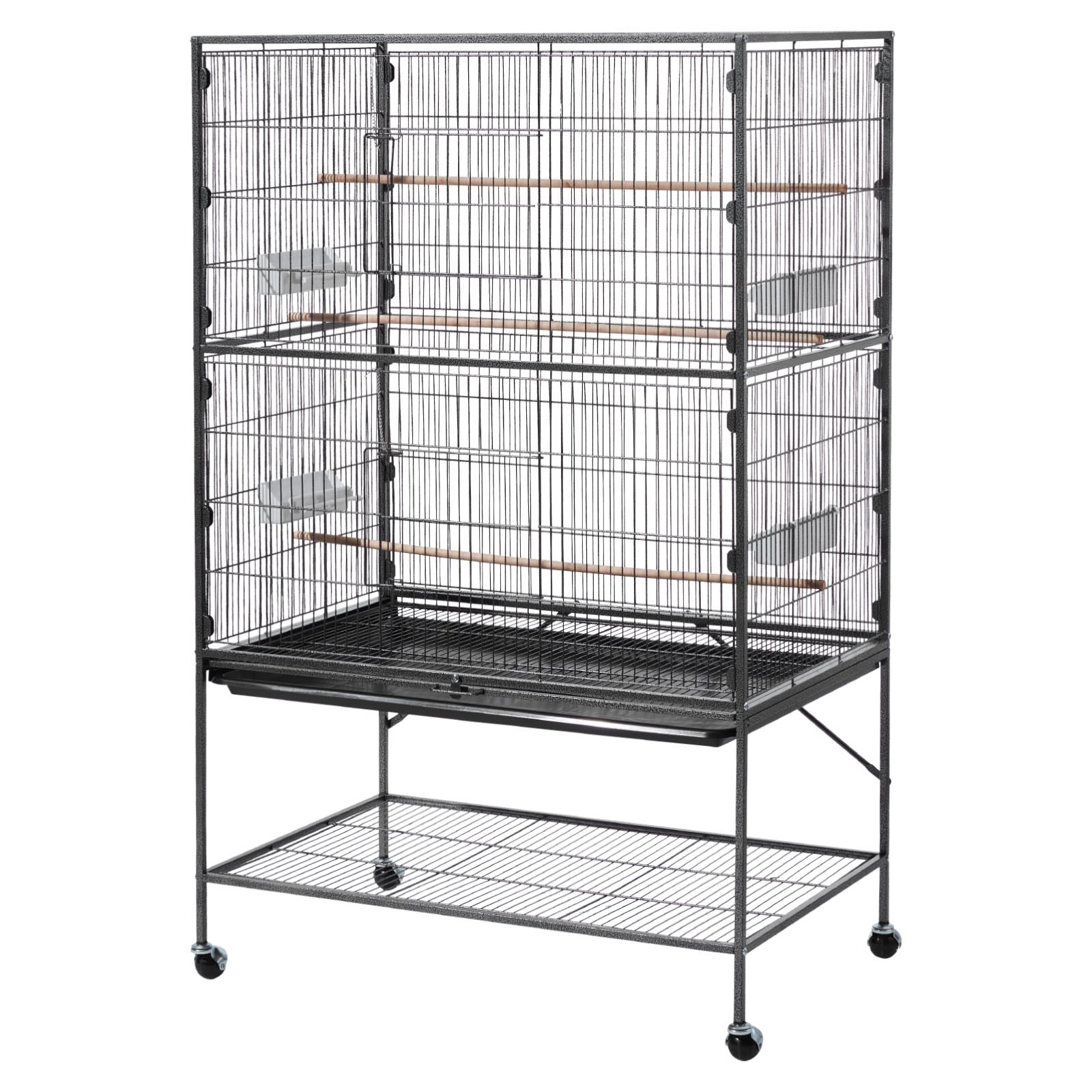 VEVOR Bird Cage Bird Flight Cage 36.6 x 22.8 x 59.5 inch Wrought Iron Perches