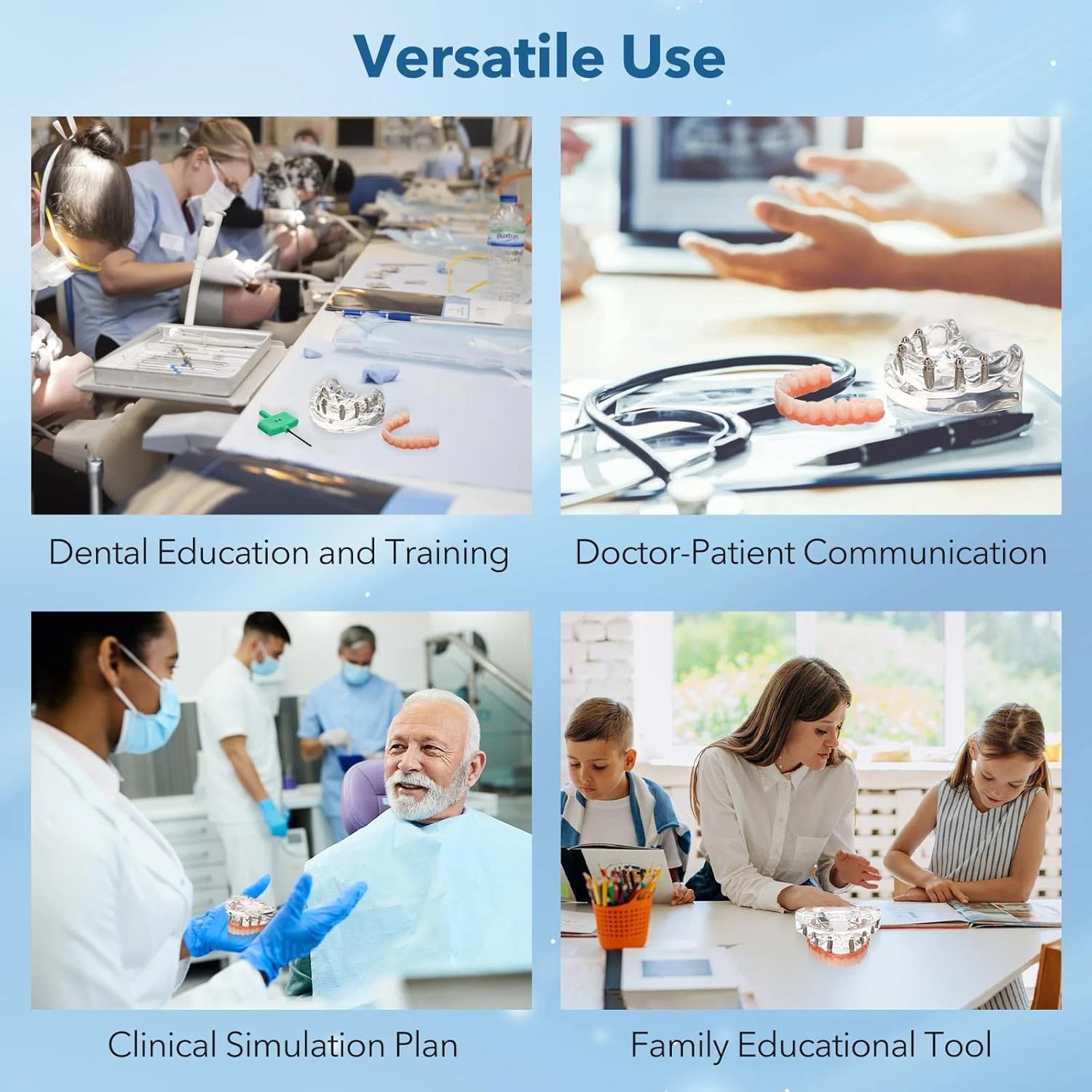 Dental Implant Restoration Model Upper Jaw 6 Screws Post Core Bridges M6001-2 US