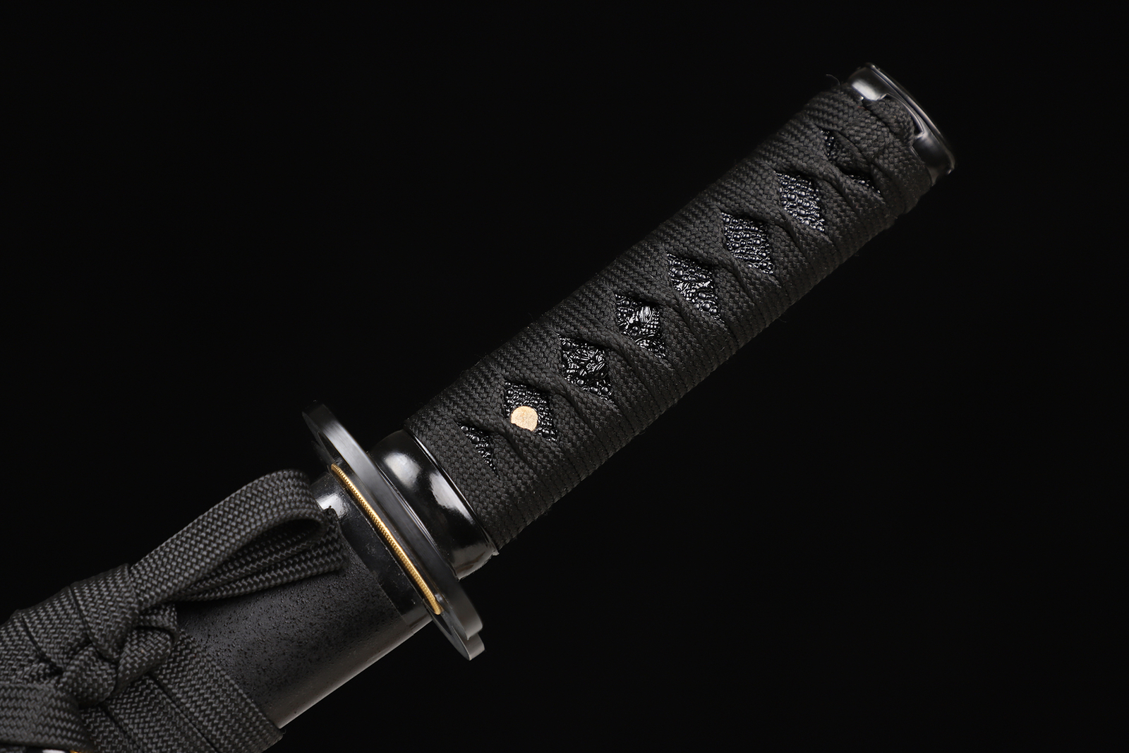 Black T10 Steel Clay Tempered Japanese Samurai Short Sword Real Hamon 20'' Tanto