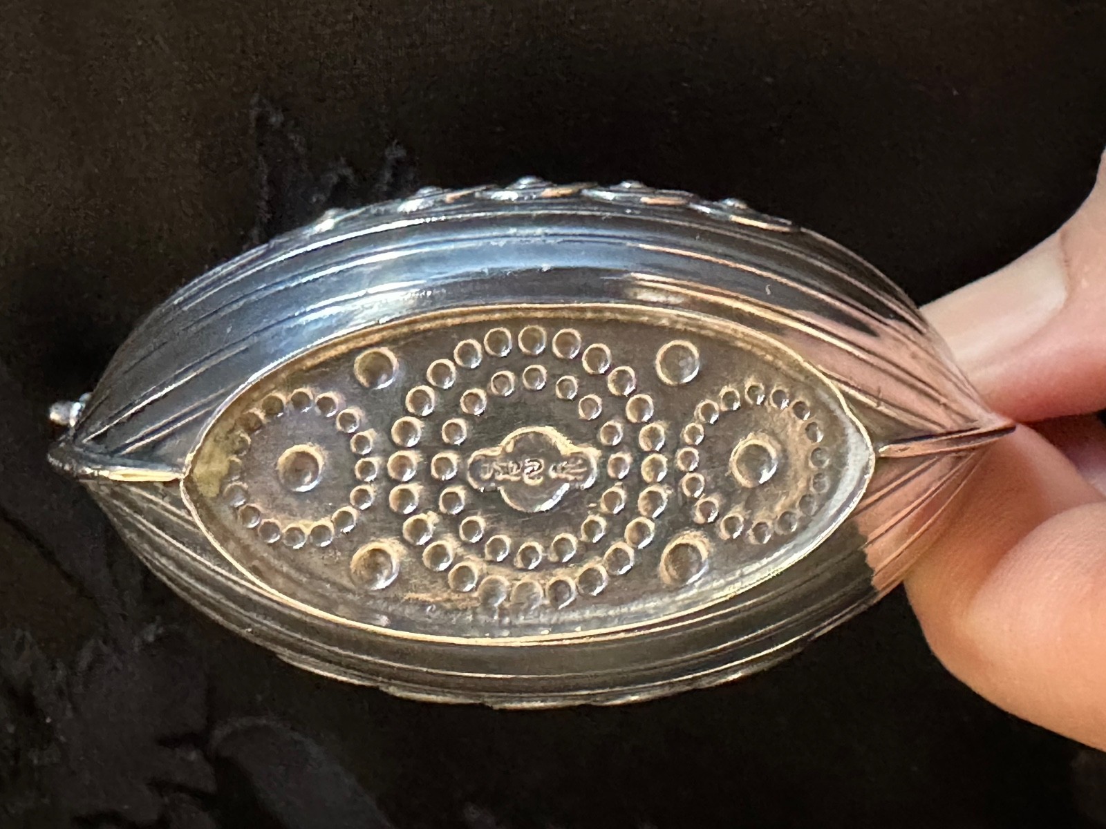 Vintage 925S Sterling Silver Viking Ship Salt Cellar Clear Glass Liner Insert