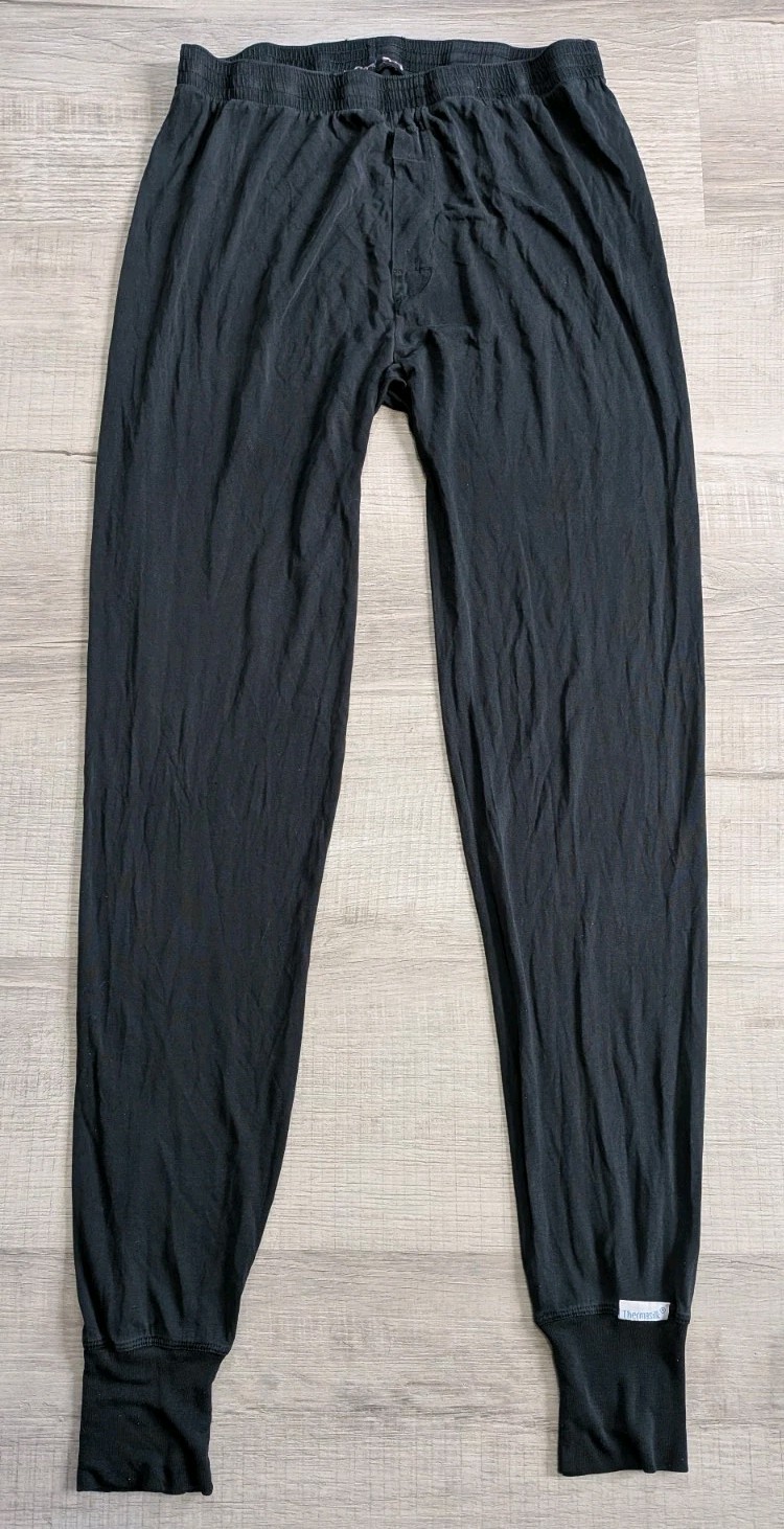 Thermasilk by Terramar 100% Pure Silk Men's Baselayer Pants Sz S Black READ