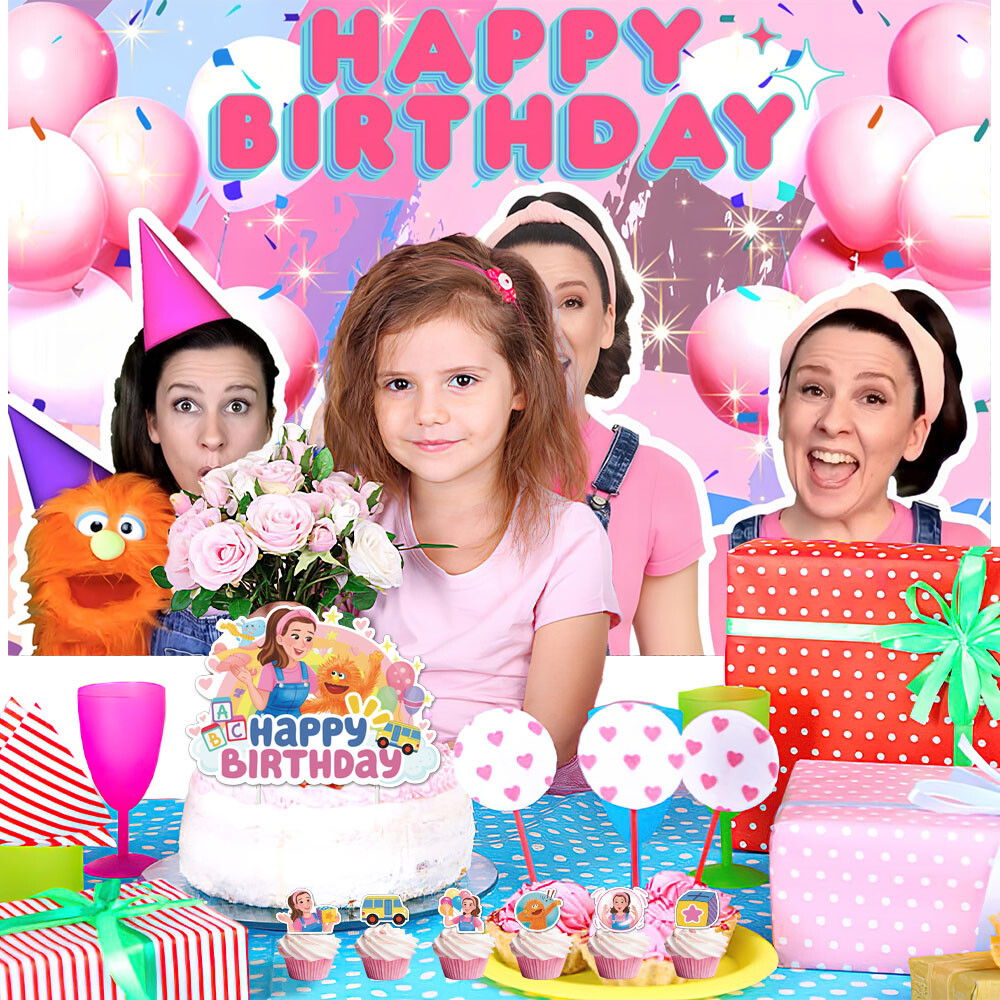 Ms Rachel Birthday Party Supplies Set with Balloons, Banner, Cake Toppers