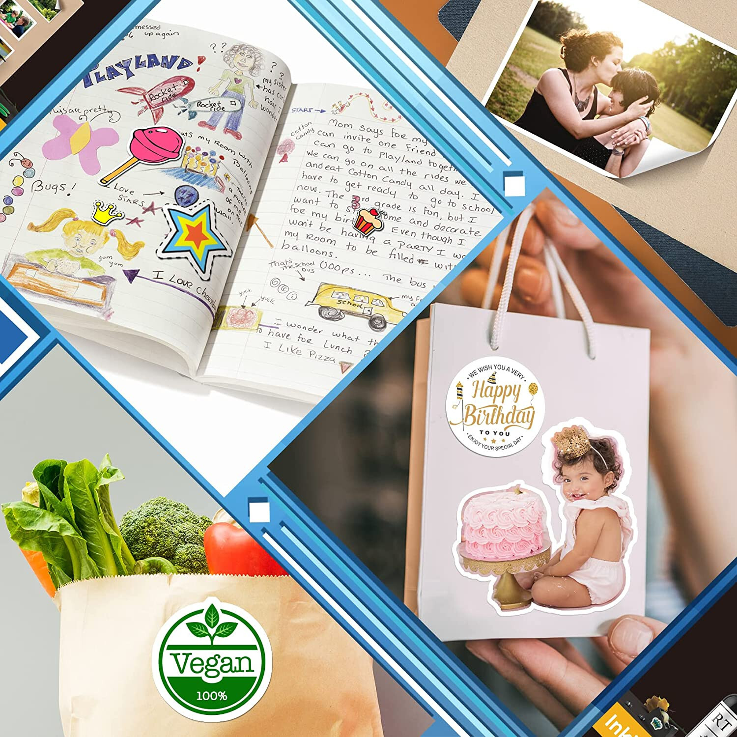 100 Full Sheets Label - Koala Sticker Paper for Inkjet + Laser Printers 8.5x11