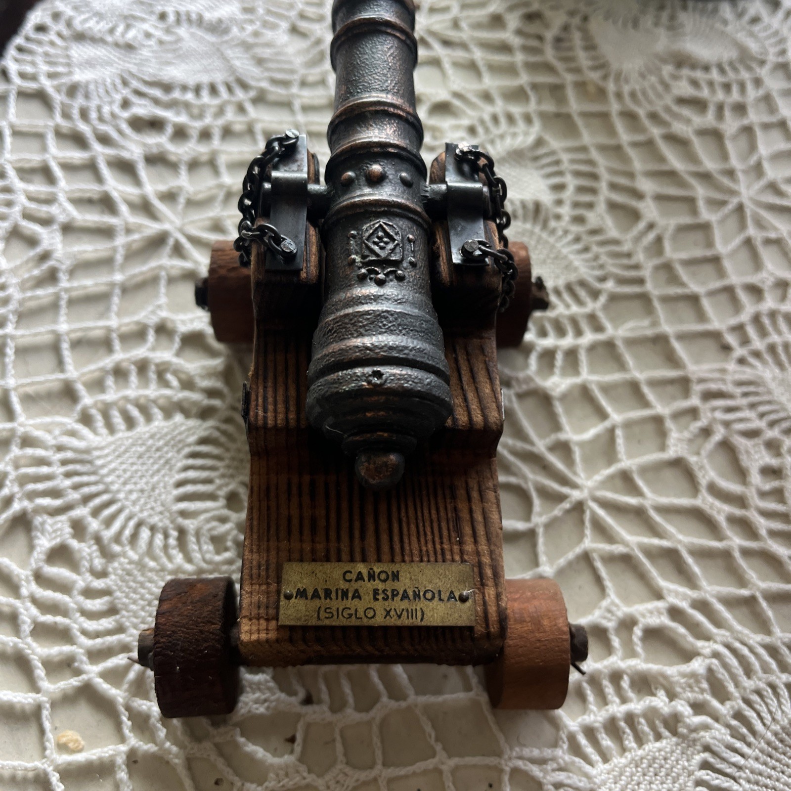 Vintage Model Antique Cannon Replica Canon Marina Espanola Siglo XVIII