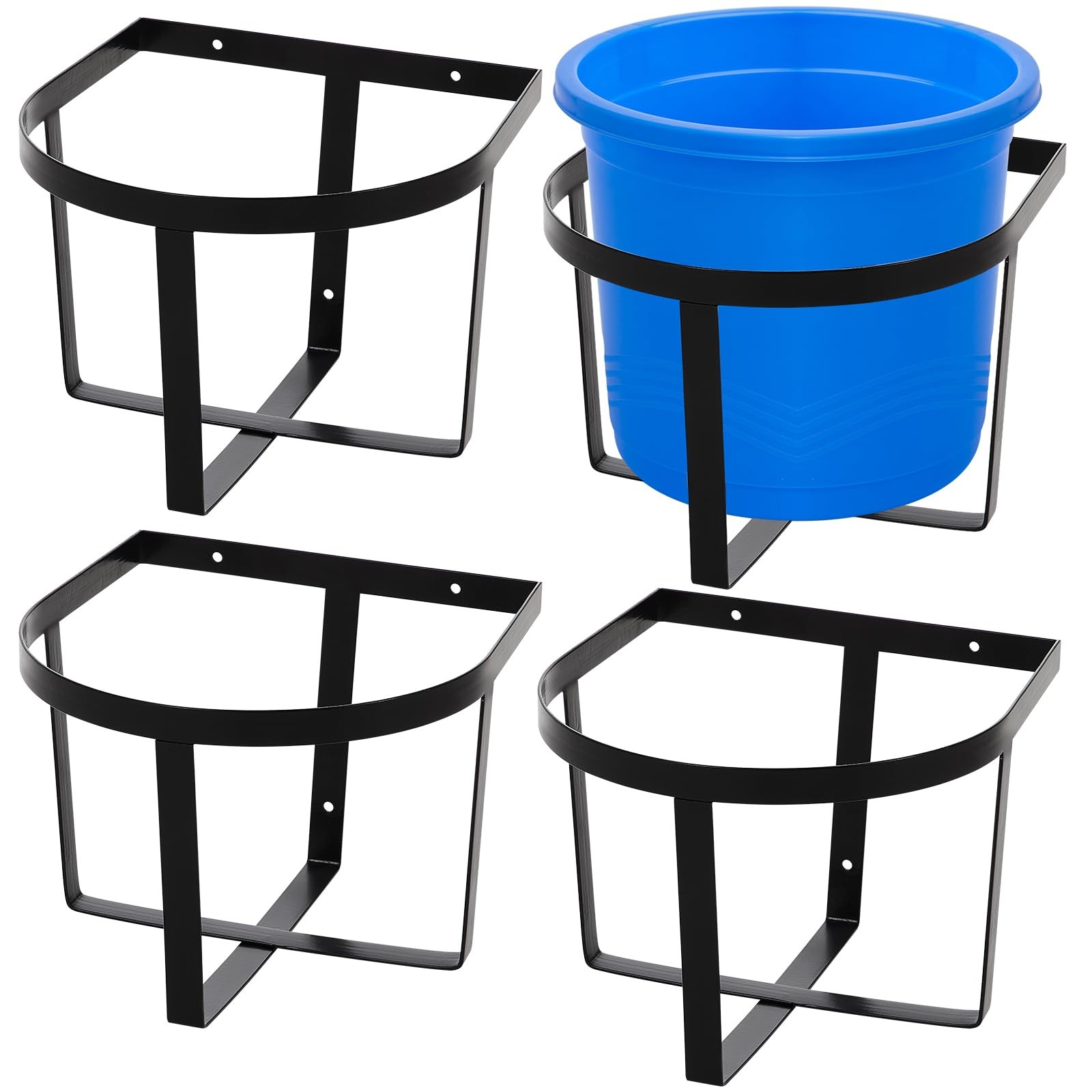 4 Pcs Heavy Duty Metal Bucket Holder 5 Gallon Horse Water Feed Bucket Holder ...