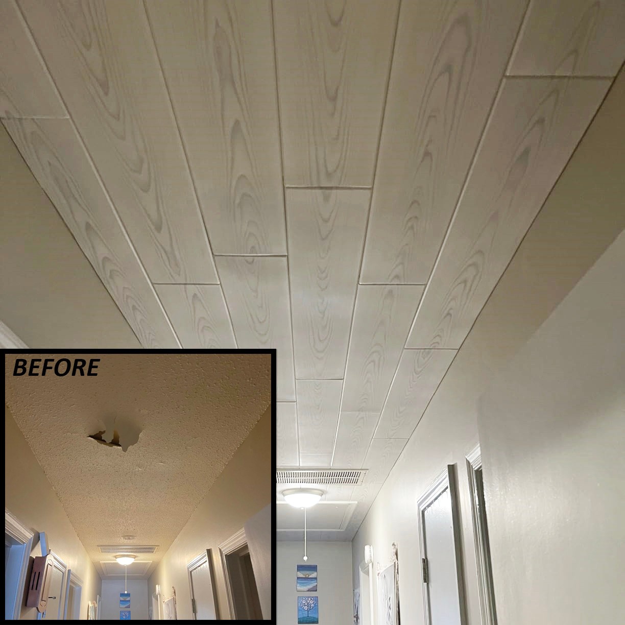 Styrofoam Ceiling planks bead board style - Glue up on popcorn. Pack of 120 pcs