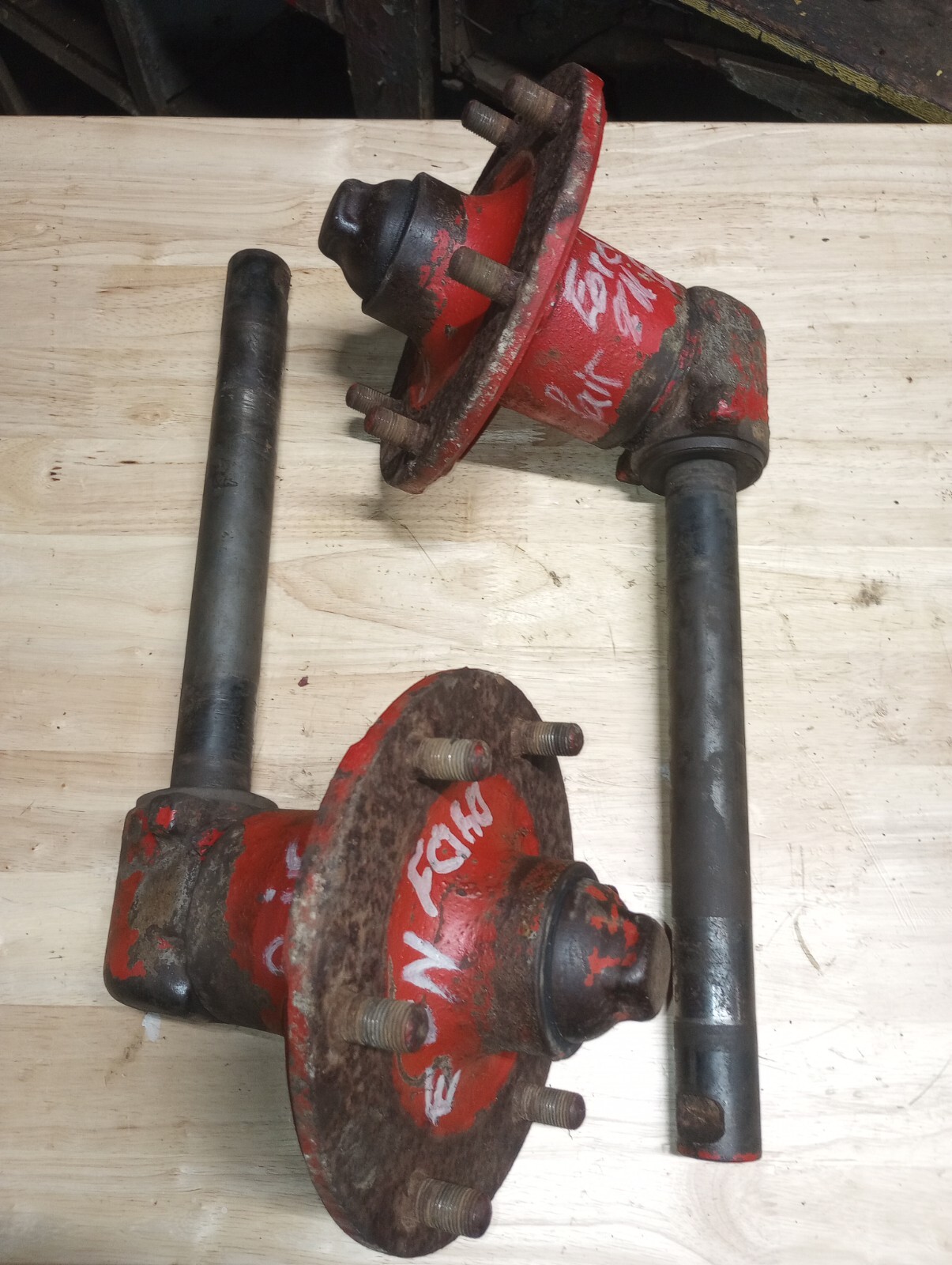 Ford 8n Front Drop Spindles W Hubs Right And Left Pair