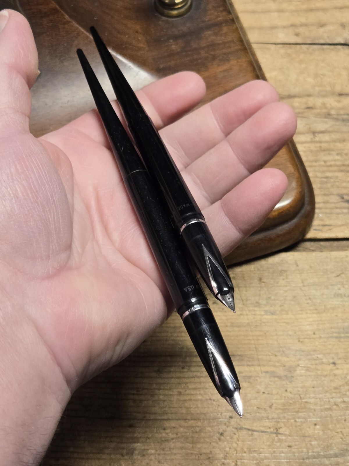 Old 1940 Pony Express Presentation Sheaffer Pen Desk Set Roosevelt Rock Glen PA