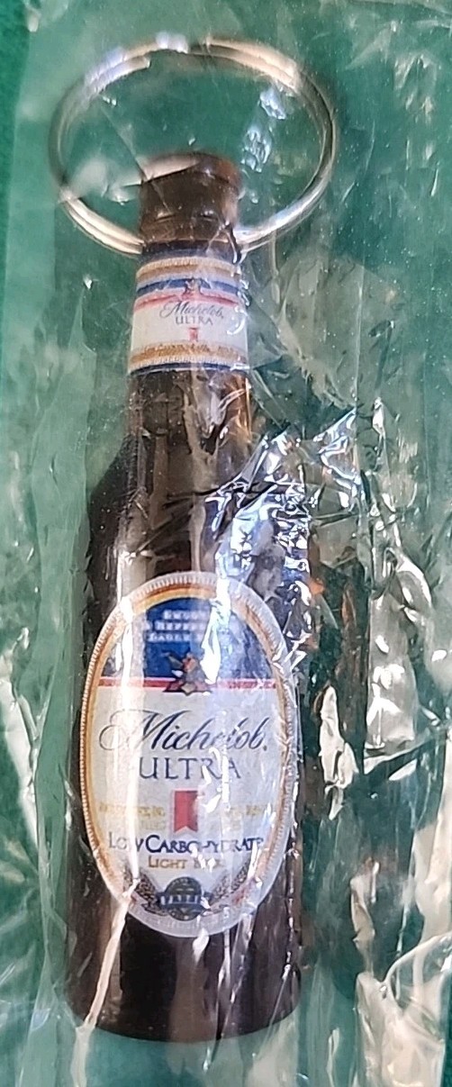Vintage 2002 MICHELOB ULTRA BOTTLE OPENER Keychain Promotion Replica Bottle