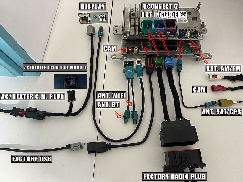 17-22 CHRYSLER PACIFICA 10.1" UCONNECT 5 RADIO UPGRADE INTEGRATION WIRING HARNES