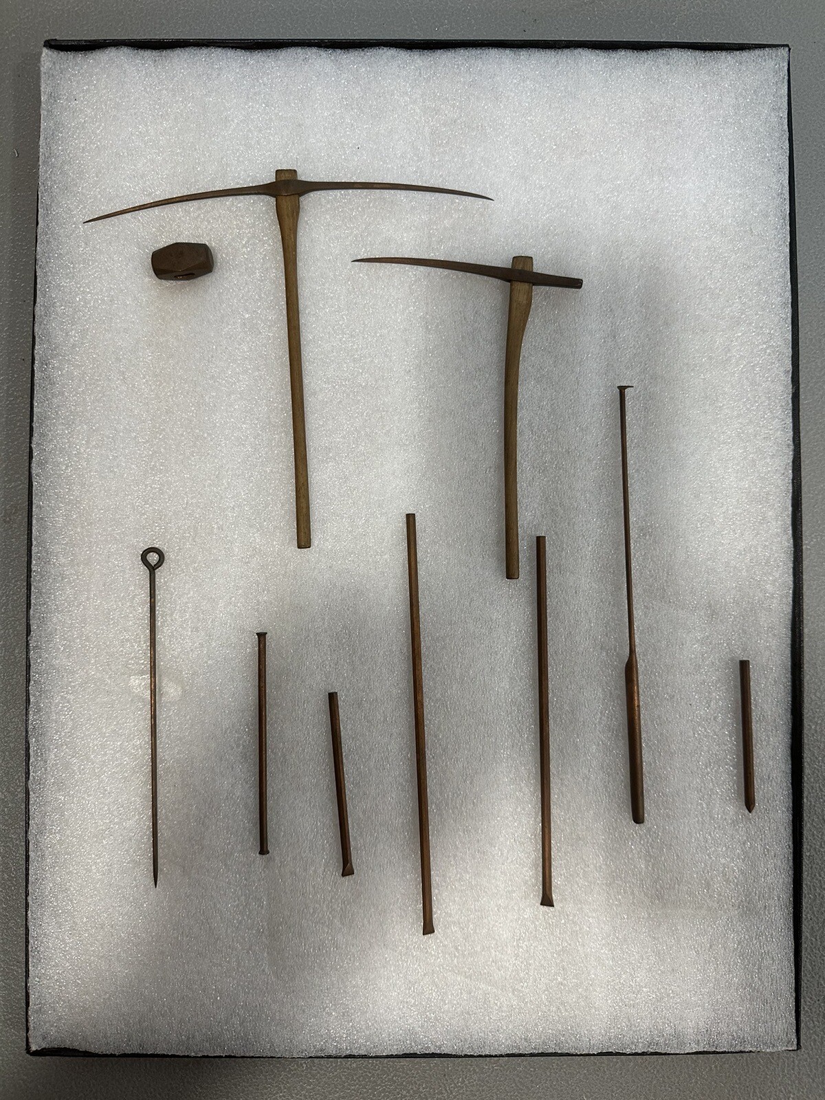 Vintage Salesman Sample Miners Tools Brass Picks Scoop Drill Original Rare Nice!