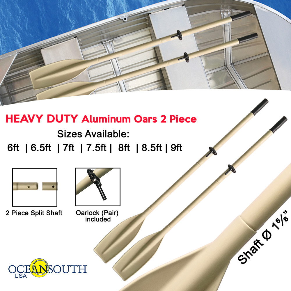Oceansouth Heavy Duty Oars Split Shaft with Oar Locks