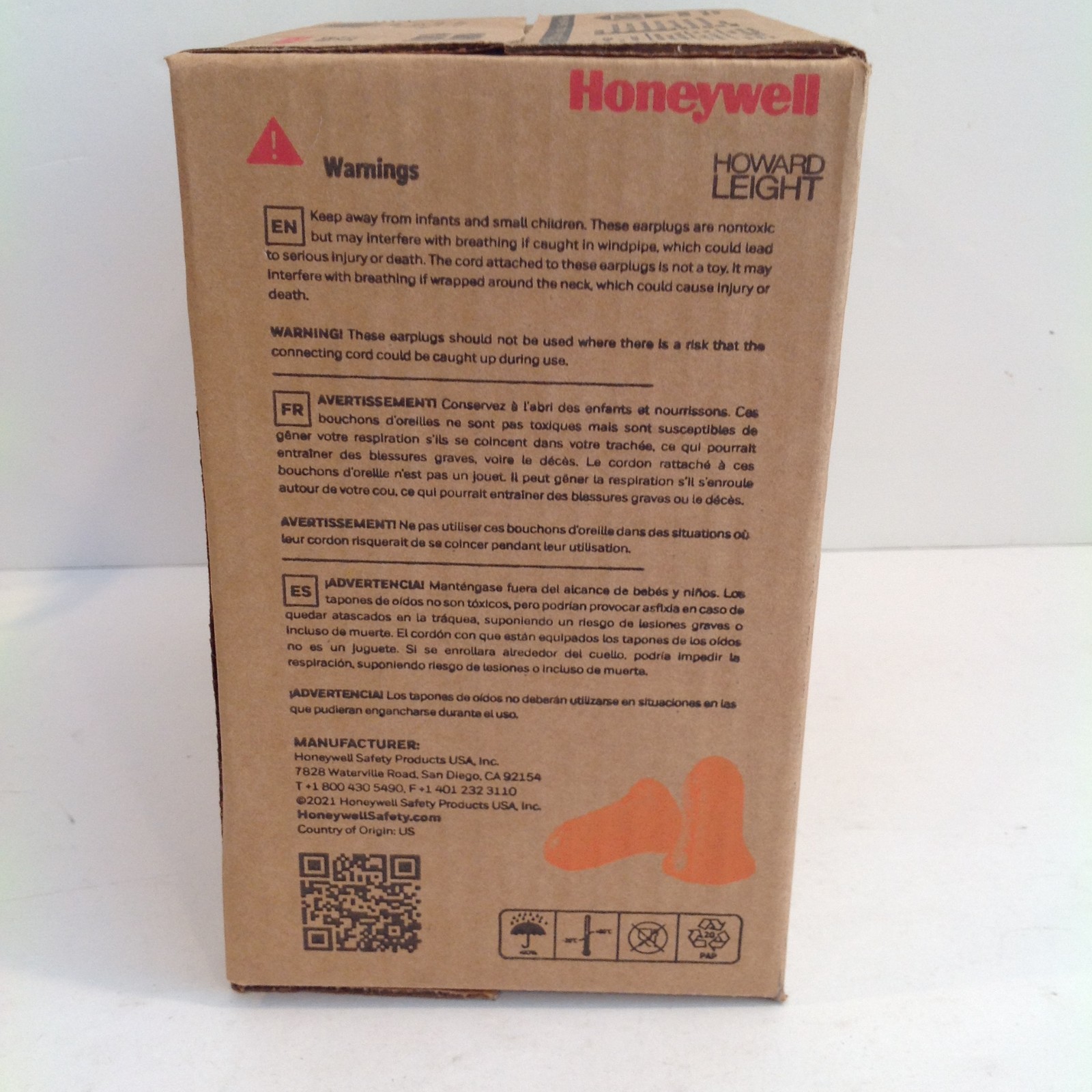 Howard Leight Max-1 MXM-1 Uncorded Earplugs Foam NRR 33 dB Orange 200 Pair Box