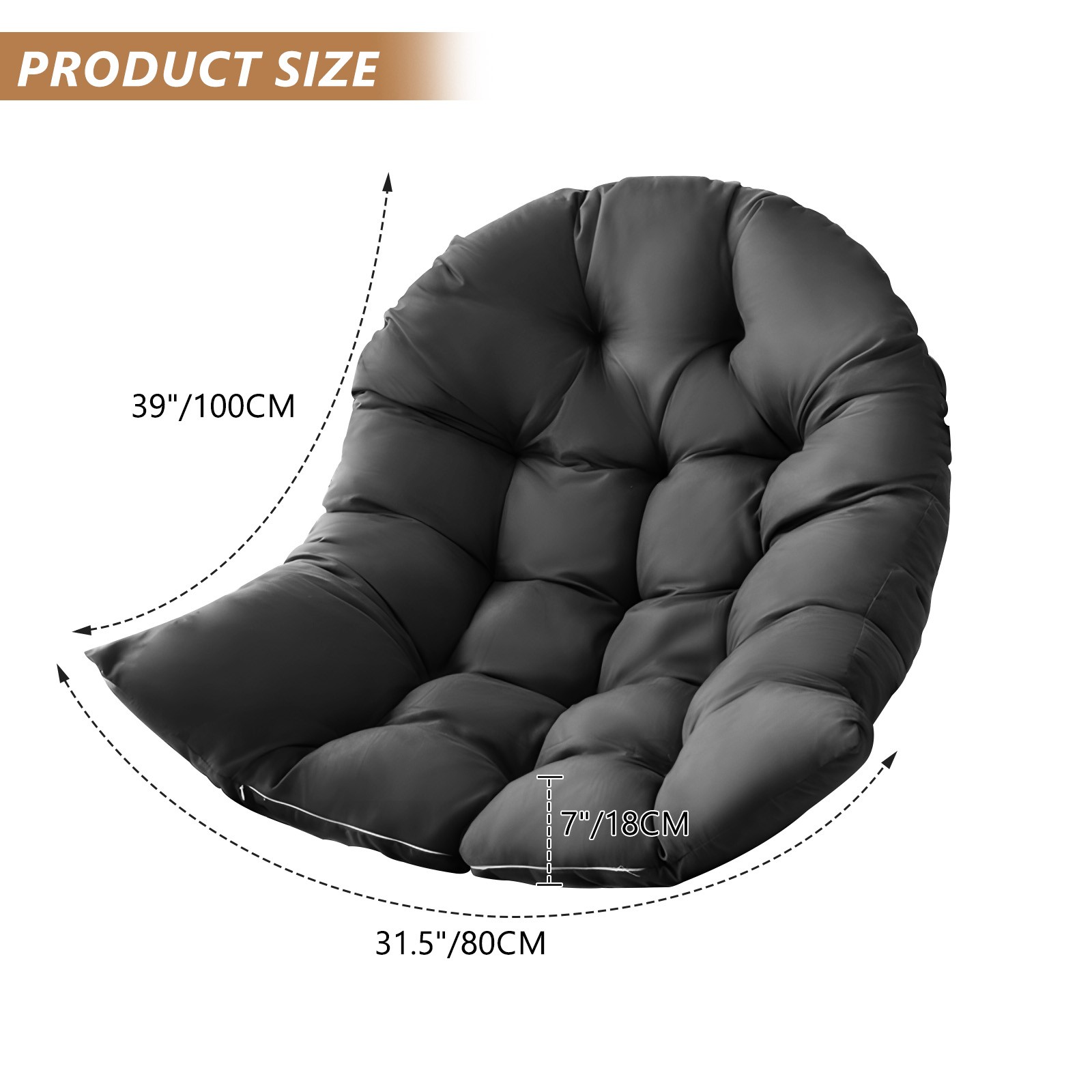 Hanging Basket Seat Cushion Thick Wicker Hammock Swing Egg Chair Replacement Pad