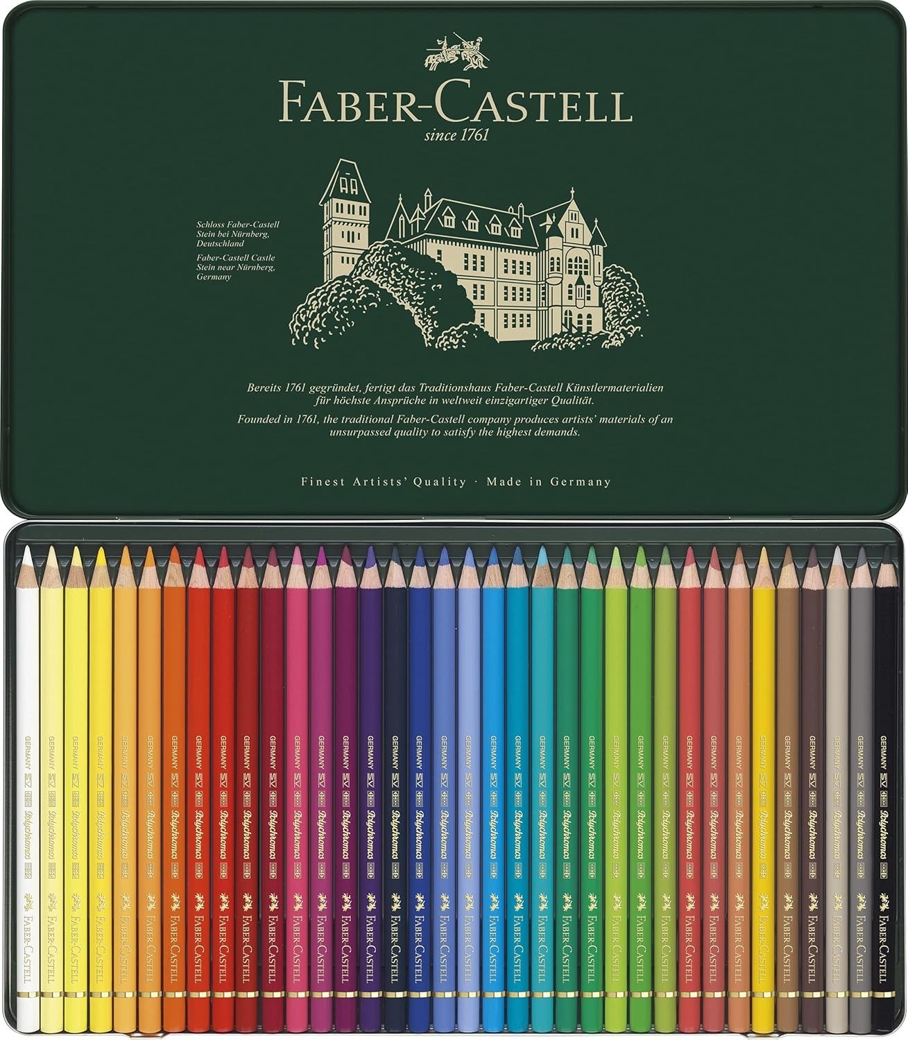 Faber-Castell - Polychromos colour pencil, tin of 36 (110036) Free Ship