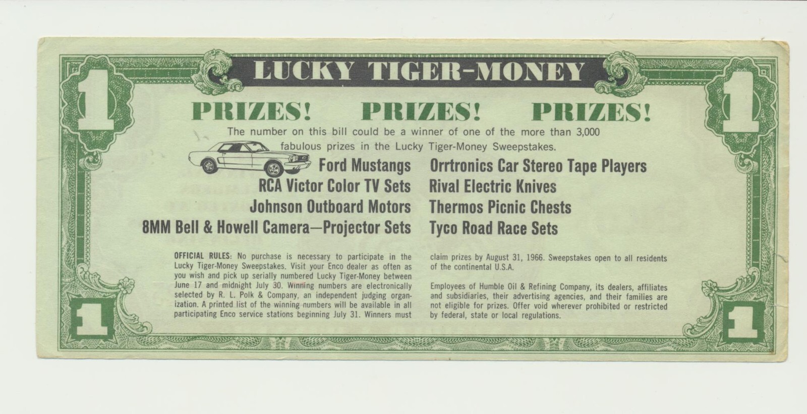 Vintage 1966 ENCO Lucky Tiger Money