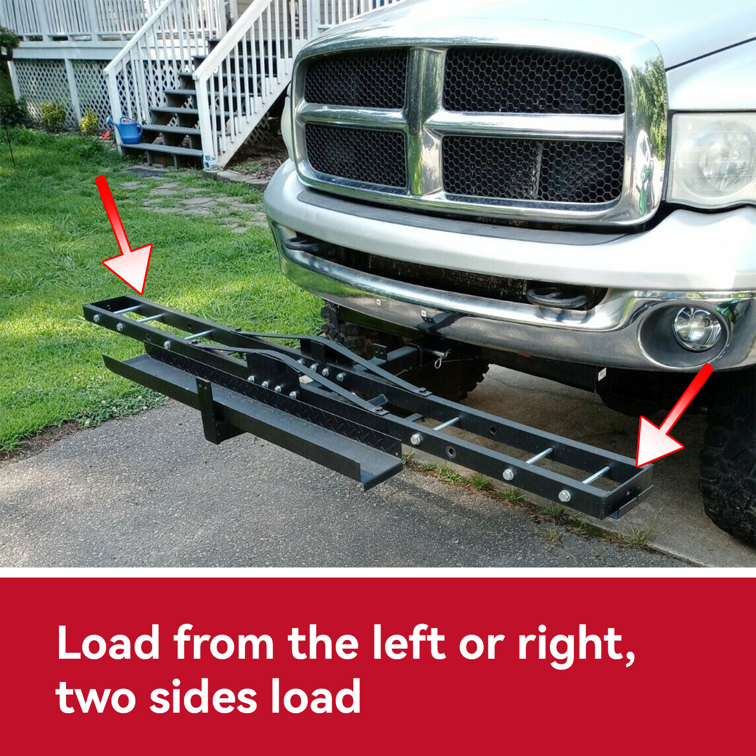 Black Motorcycle Scooter DirtBike Carrier Hauler Hitch Mount Rack Ramp Anti Tilt