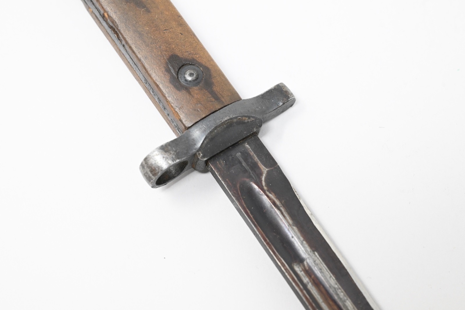 WWII Italian M38 Carcano Fixed Bayonet Original with Scabbard Numbered 1940s