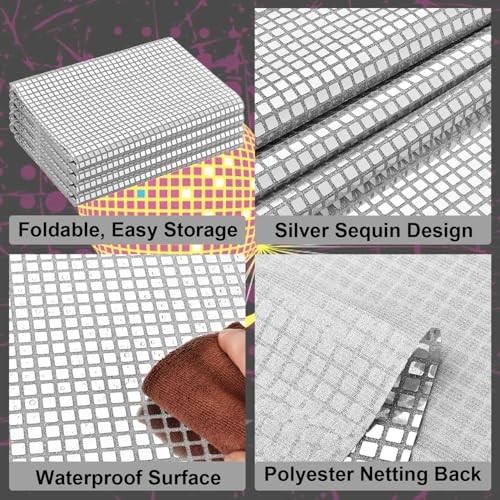 Glitter Table Runner, Disco Party Decor Table Cloth, 70s 80s Retro Style B