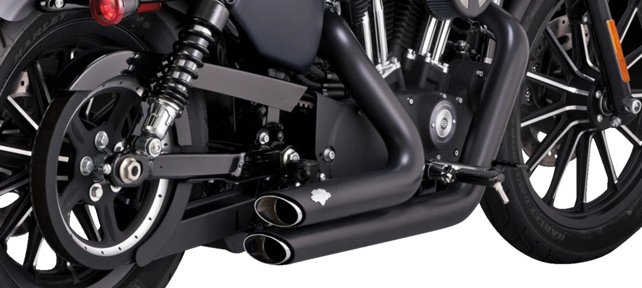Vance & Hines 47329 Shortshots Staggered Exhaust Black Harley Sportster 2014-22